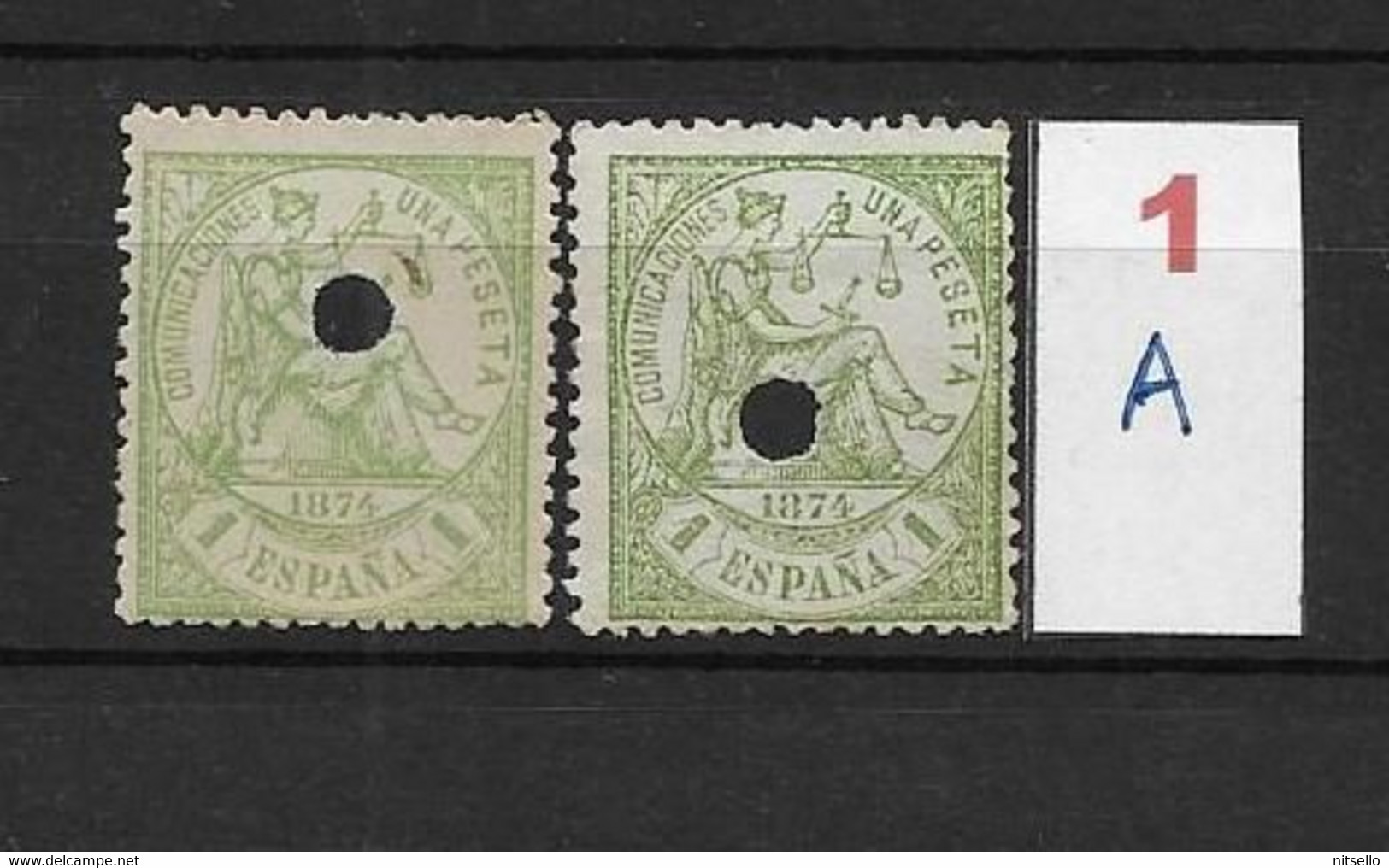 LOTE 2242 /// ESPAÑA 1889-1899 TELEGRAFOS  EDIFIL Nº 226T NSG  VARIEDAD DE COLOR // CATAL/COTE: 16€ - Telegramas