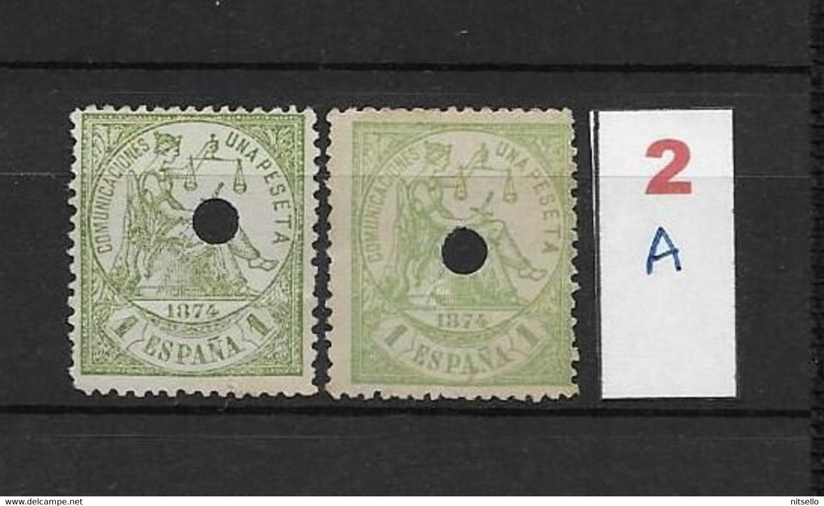 LOTE 2242 /// ESPAÑA 1889-1899 TELEGRAFOS  EDIFIL Nº 226T NSG  VARIEDAD DE COLOR // CATAL/COTE: 16€ - Telegraph