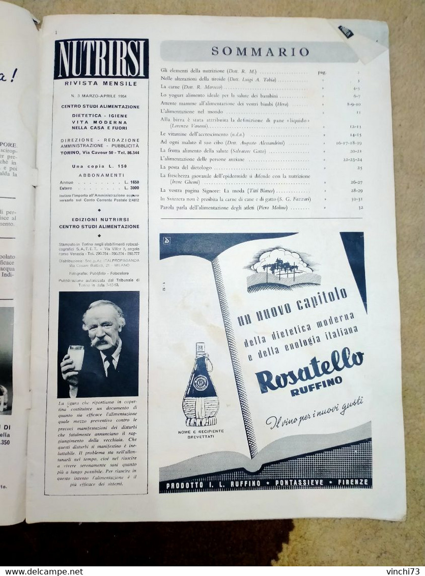 !-ITALIA-RIVISTA NUTRIRSI DEL 1934 - Gezondheid En Schoonheid