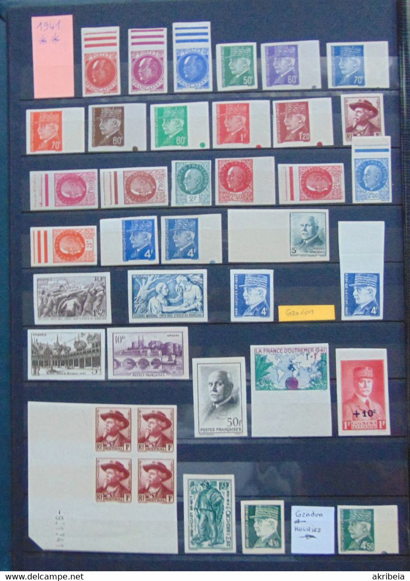 FRANCE 1941   En N-D**/*   Année Complète - 1941-1950