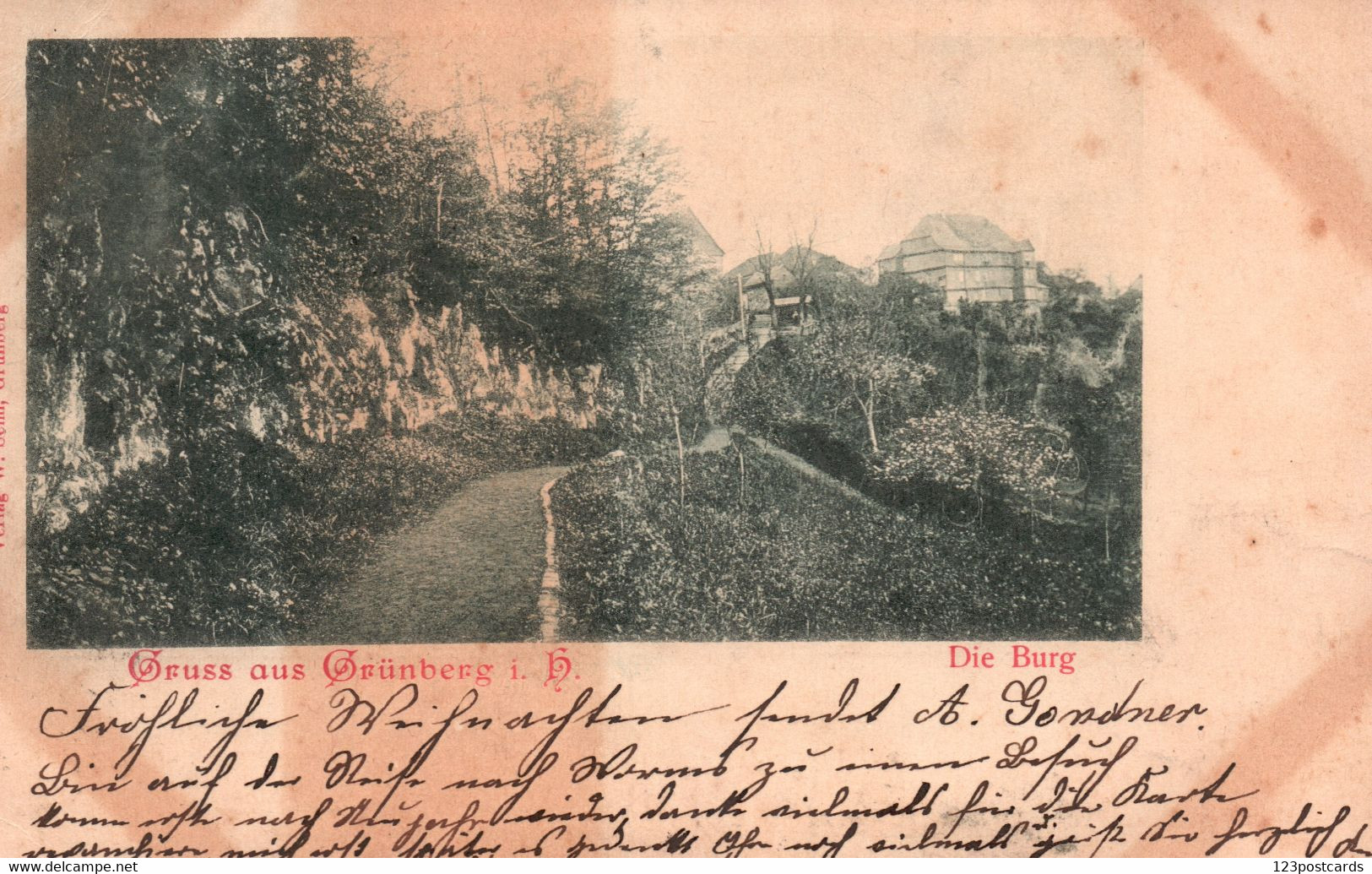 Germany - Hesse - Gruss Aus Grünberg (Gruenberg) I. D - Die Burg - 1899 - VERY RARE! - Grünberg