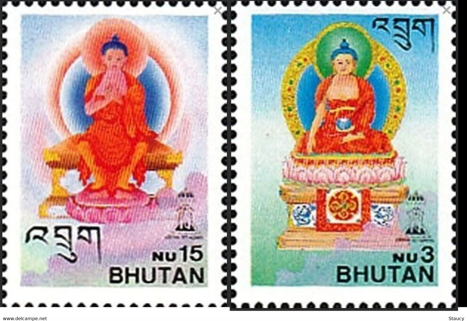 BHUTAN 1997 INDIPEX - BUDDHA 2v MNH As Per Scan - Bouddhisme