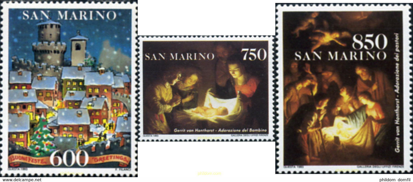 141443 MNH SAN MARINO 1993 NAVIDAD - Usati