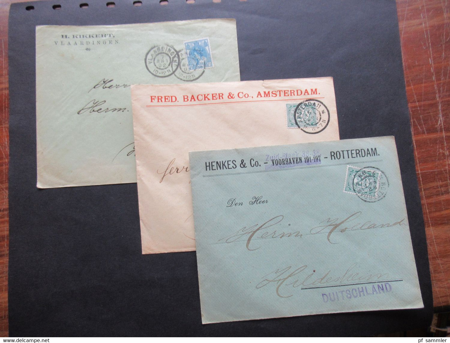 Niederlande 3 Belege / Bedrucke Umschläge / Firmenbelege 1x 1902 Und 2x 1920er Jahre! Rotterdam, Amsterdam, Vlaardingen - Briefe U. Dokumente