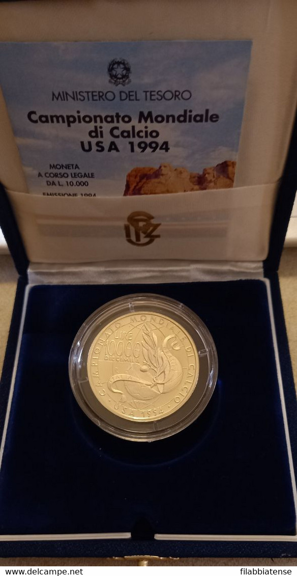 1994 - Italia 10.000 Lire Mondiale Di Calcio USA   Fs    ----- - Herdenking