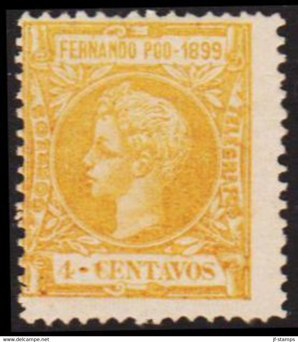 1899. FERNANDO-POO. Alfons XIII 4 CENTAVOS  Hinged. (Michel 51) - JF530022 - Fernando Po