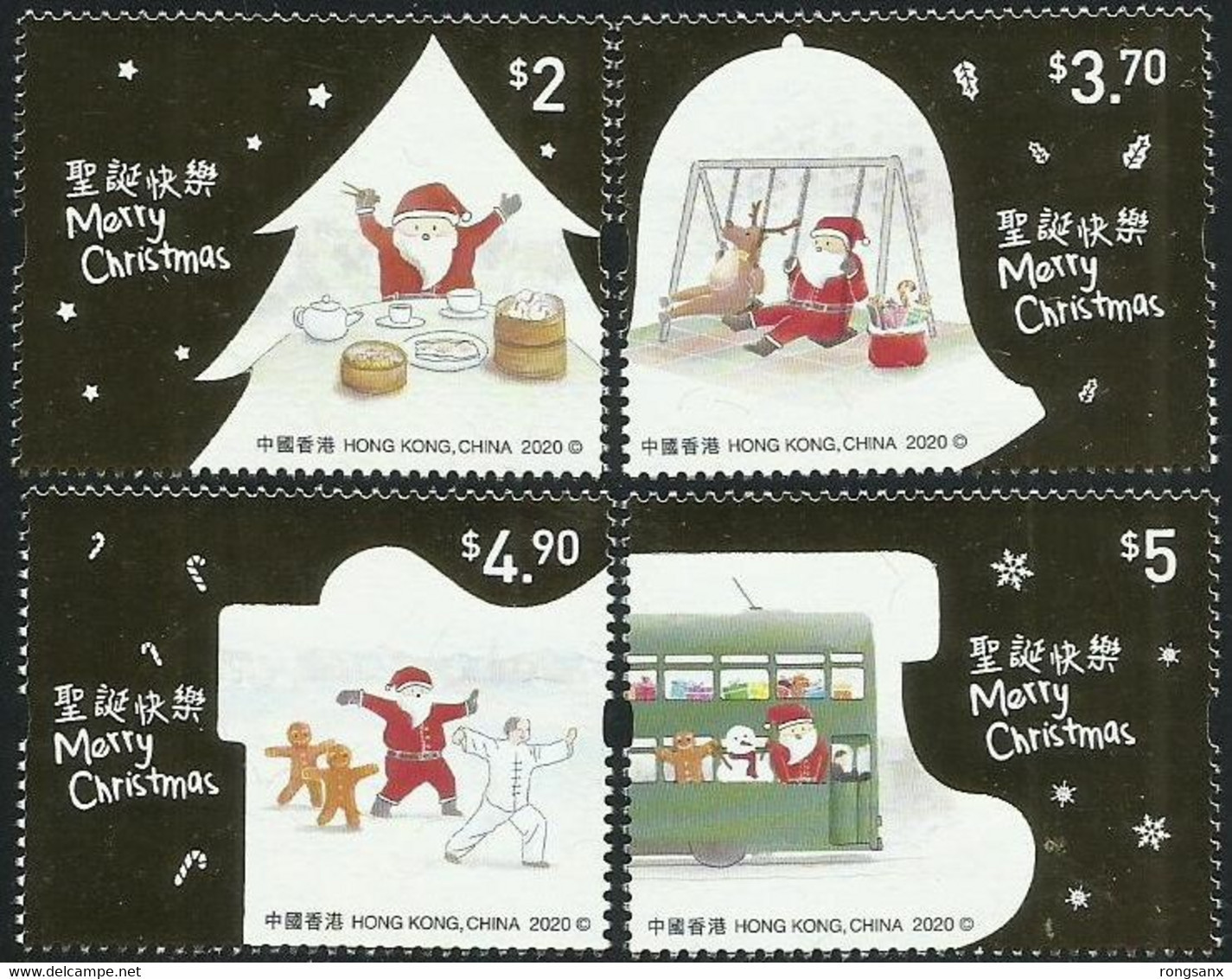 2020 HONG KONG CHRISTMAS(Iv) Stamp 4v - Unused Stamps