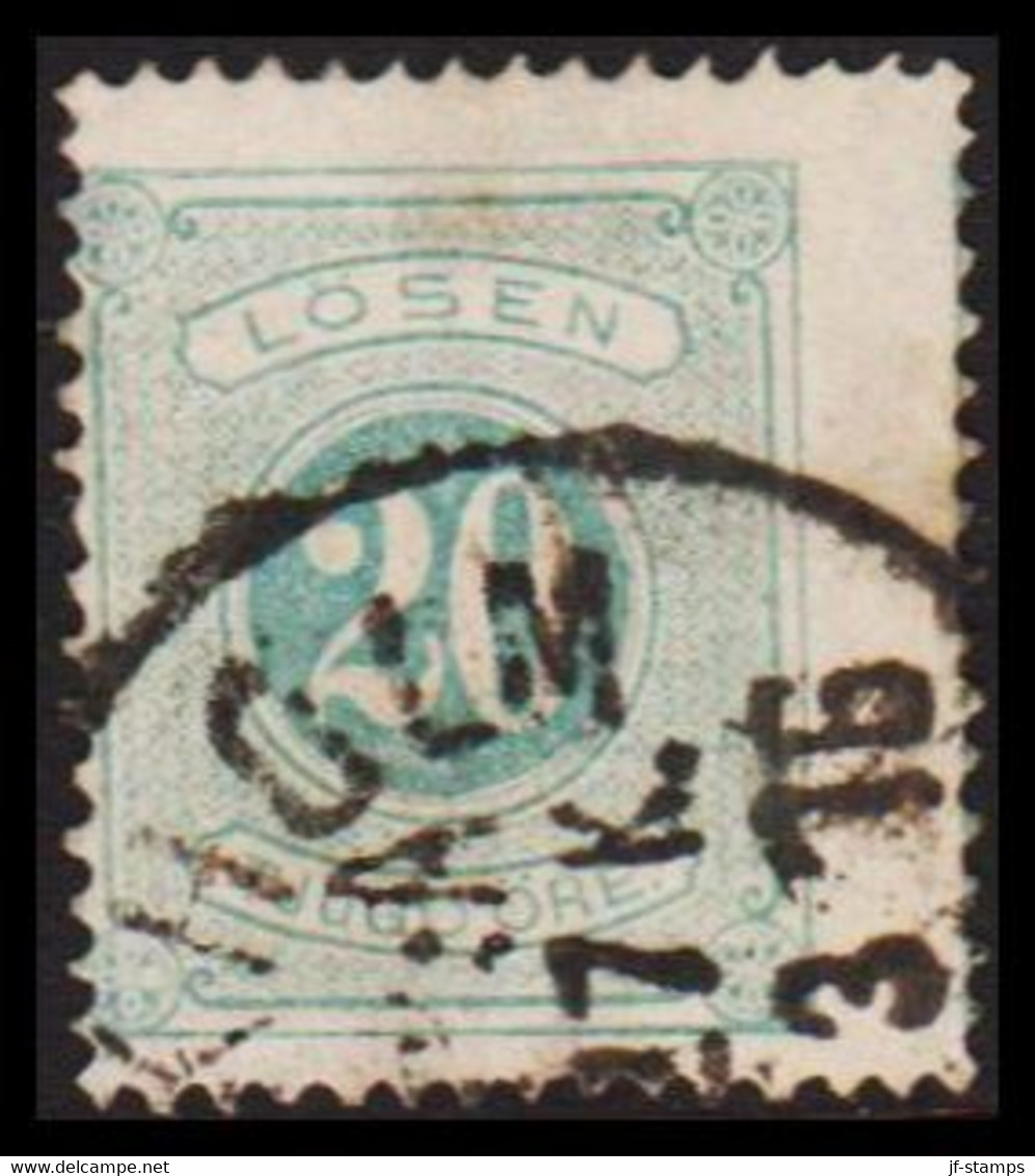 1874. Postage Due. Lösen. Perf. 14. 20 öre Blue.  (Michel P. 6A) - JF530275 - Impuestos