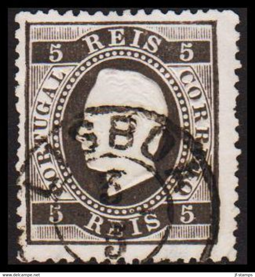 1871. PORTUGAL. Luis I. 5 REIS Perforated 12½. LUXUS Cancelled LISBOA 3 5.  (Michel 34xB) - JF530280 - Used Stamps