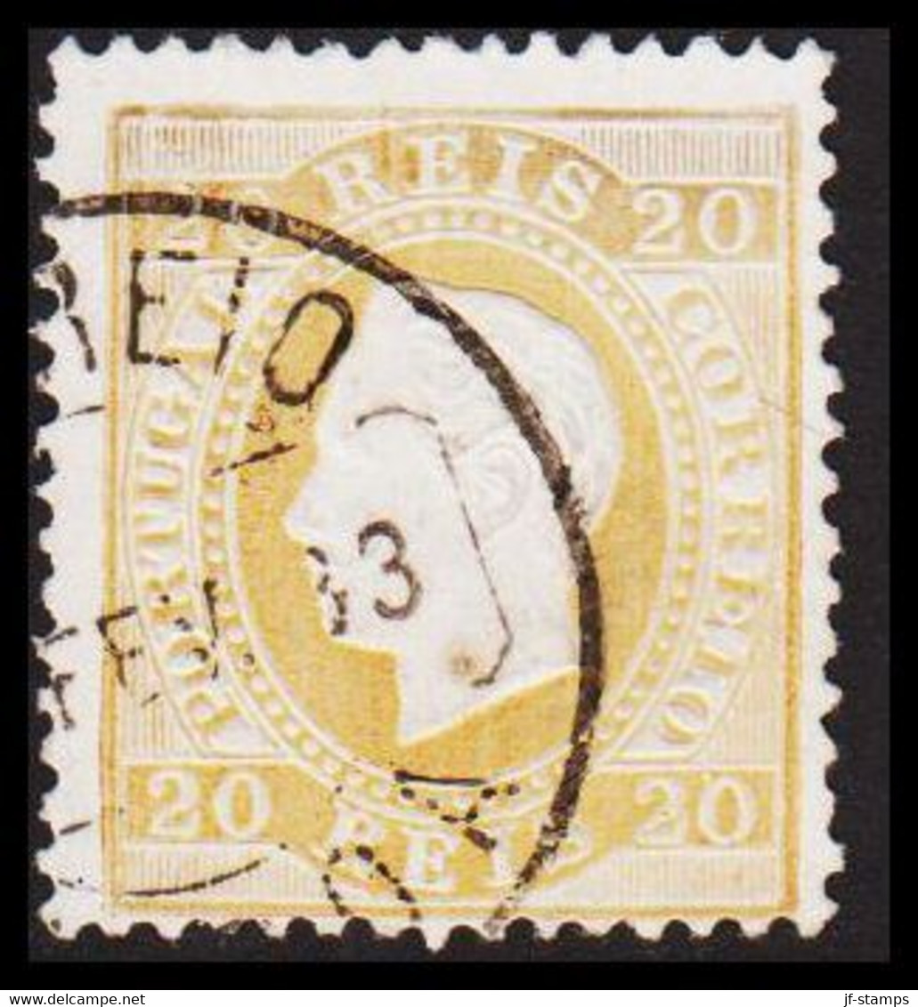 1871. PORTUGAL. Luis I. 20 REIS Perforated 12½. (Michel 37yB) - JF530281 - Used Stamps