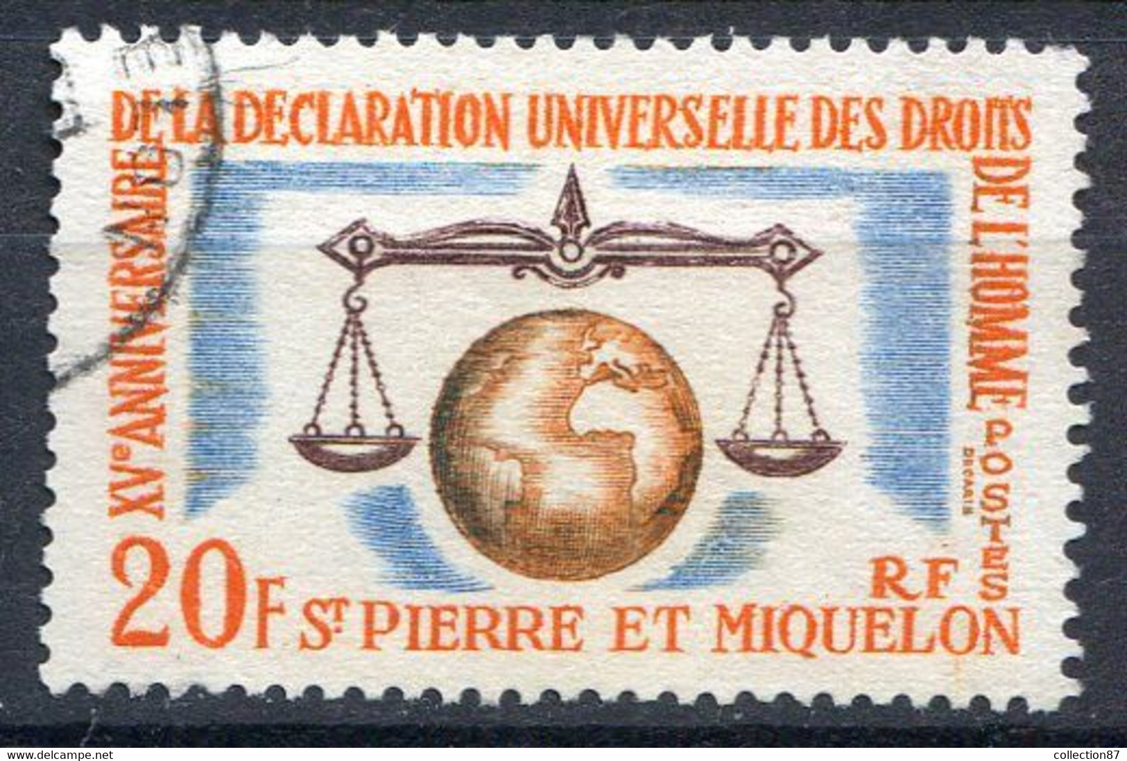 Réf 55 CL2 < -- SAINT PIERRE Et MIQUELON < Yvert N° 370 Ø < Oblitéré Ø Used - Droits De L'Homme - Used Stamps