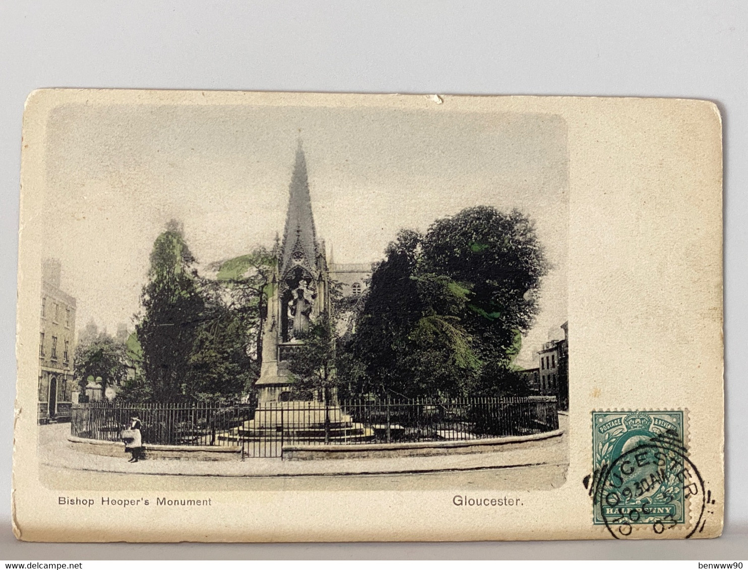 Bishop Hooper's Monument, Gloucester, 1903 Stamped Postcard Stewart & Woolf - Gloucester