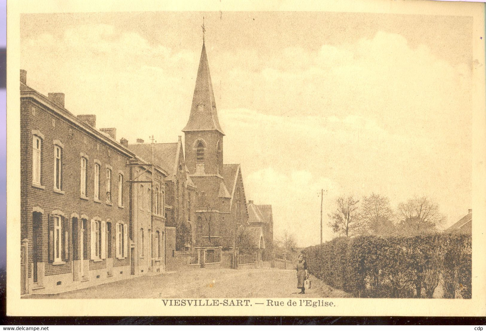 Cpa Viesville-sart    1937 - Pont-à-Celles