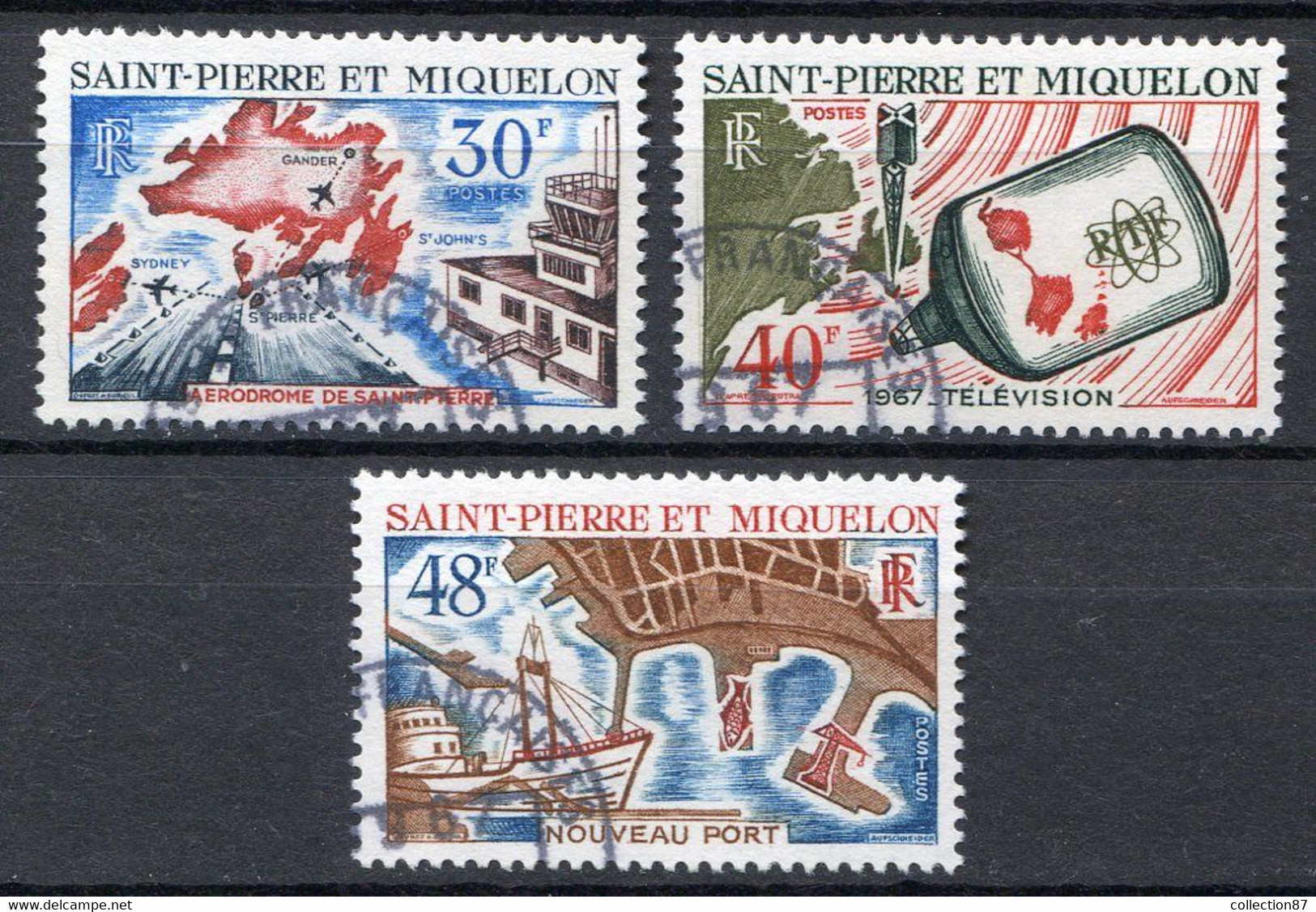 Réf 55 CL2 < -- SAINT PIERRE Et MIQUELON < Yvert N° 376 à 378 Ø < Oblitéré Ø Used - - Gebruikt