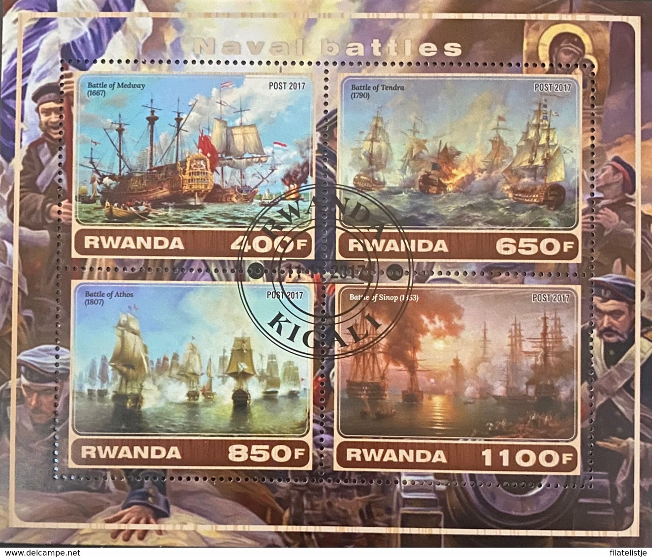Rwanda Velletje Zeeslagen - Oblitérés