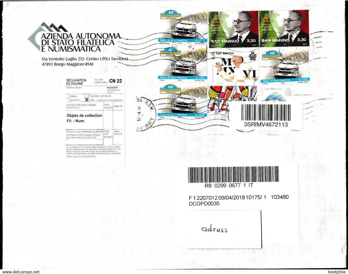 San Marino - Postal History & Philatelic Cover With Registered Letter - 196 - Interi Postali