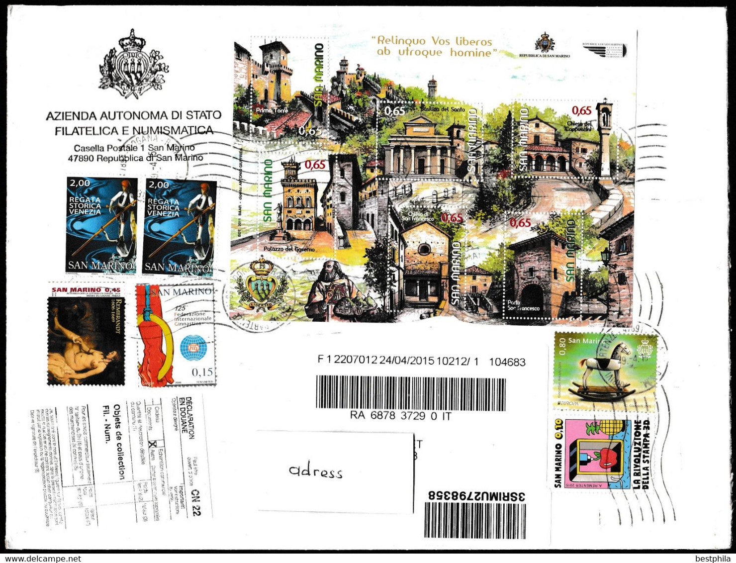 San Marino - Postal History & Philatelic Cover With Registered Letter - 198 - Interi Postali