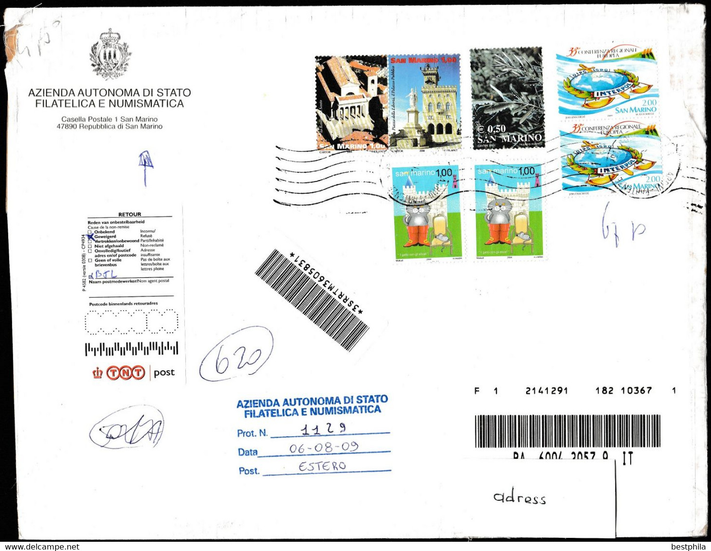 San Marino - Postal History & Philatelic Cover With Registered Letter - 202 - Entiers Postaux