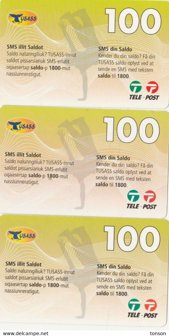 Greenland, GL-TUS-0023, 100 Kr, SMS Your Balance, 2 Scans   3 Different Expiry 31-05-2013,01-01-2014 And 21-09-2014 - Grönland