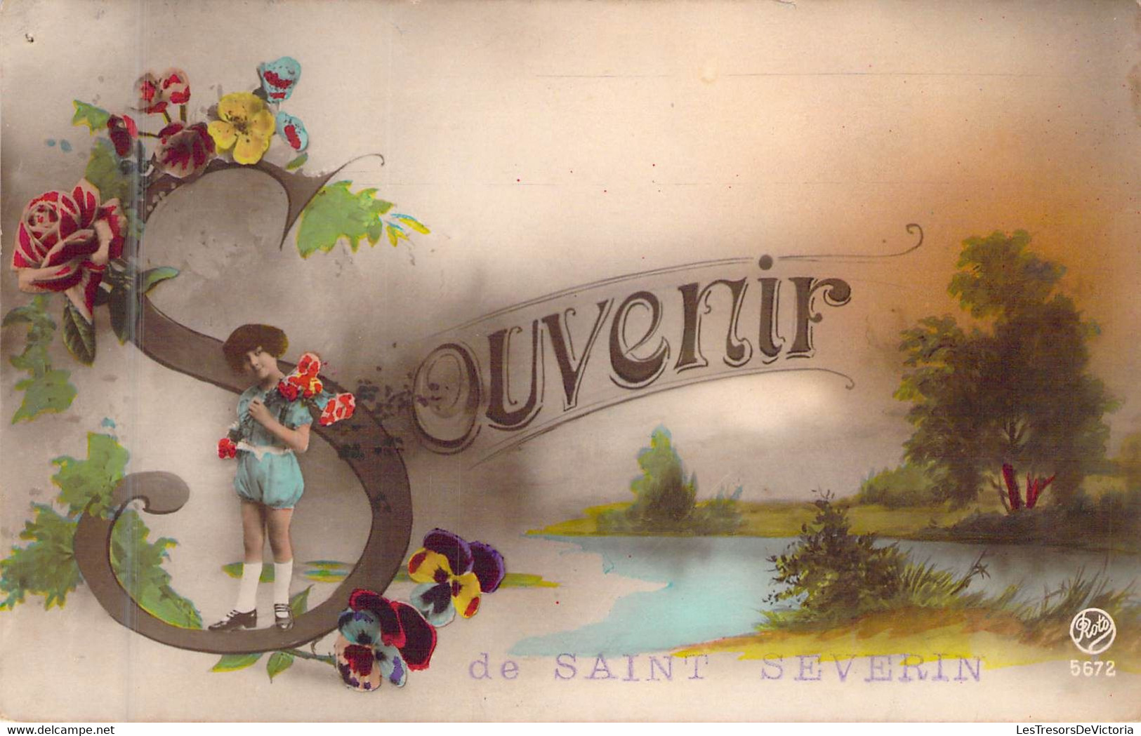 THEMES - Souvenir De... - Saint Severin - Fleurs - Carte Postale Ancienne - Saluti Da.../ Gruss Aus...