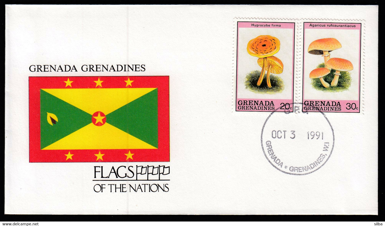 Grenada Grenadines 1991 / Flag, Flags Of The Nations / Mushrooms - Enveloppes