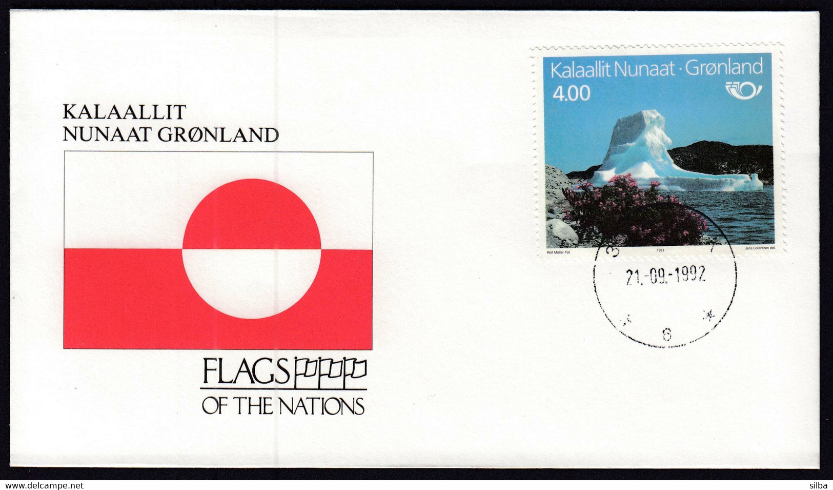Kalaallit Nunaat Gronland 1992 / Flag, Flags Of The Nations / Iceberg - Enveloppes