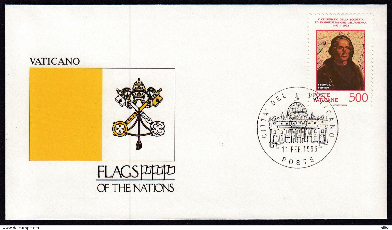 Vatican 1993 / Flag, Flags Of The Nations / Cristoforo Colombo - Enveloppes