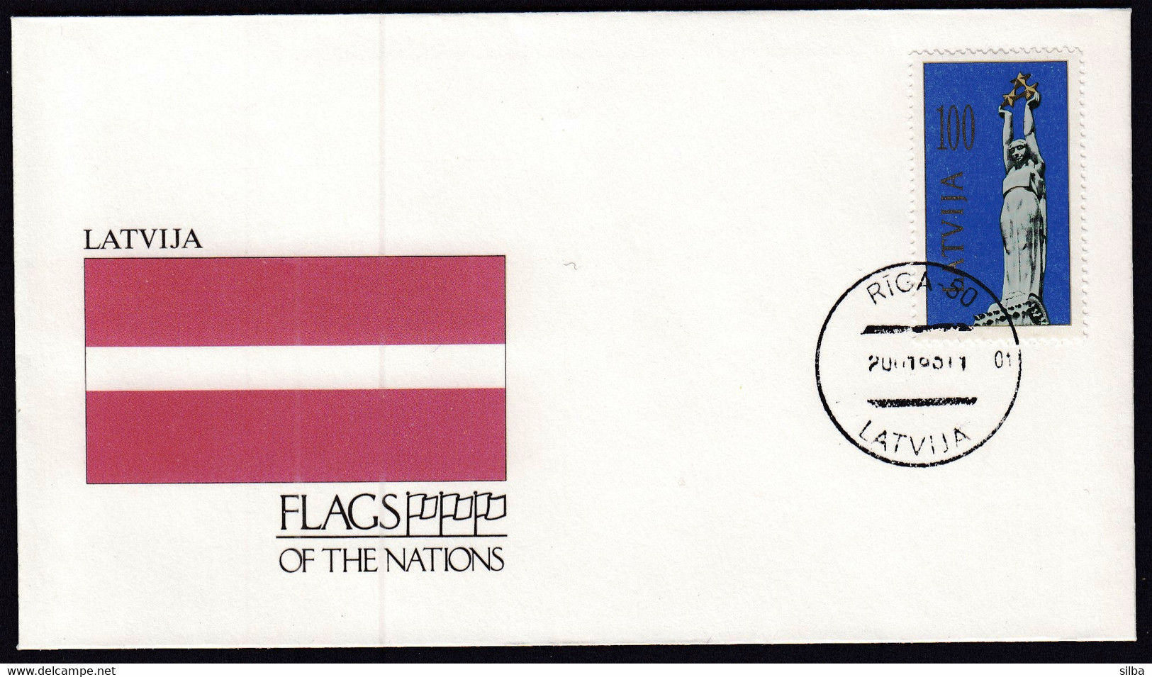 Latvia 1993 / Flag, Flags Of The Nations / Freedom Monument - Enveloppes