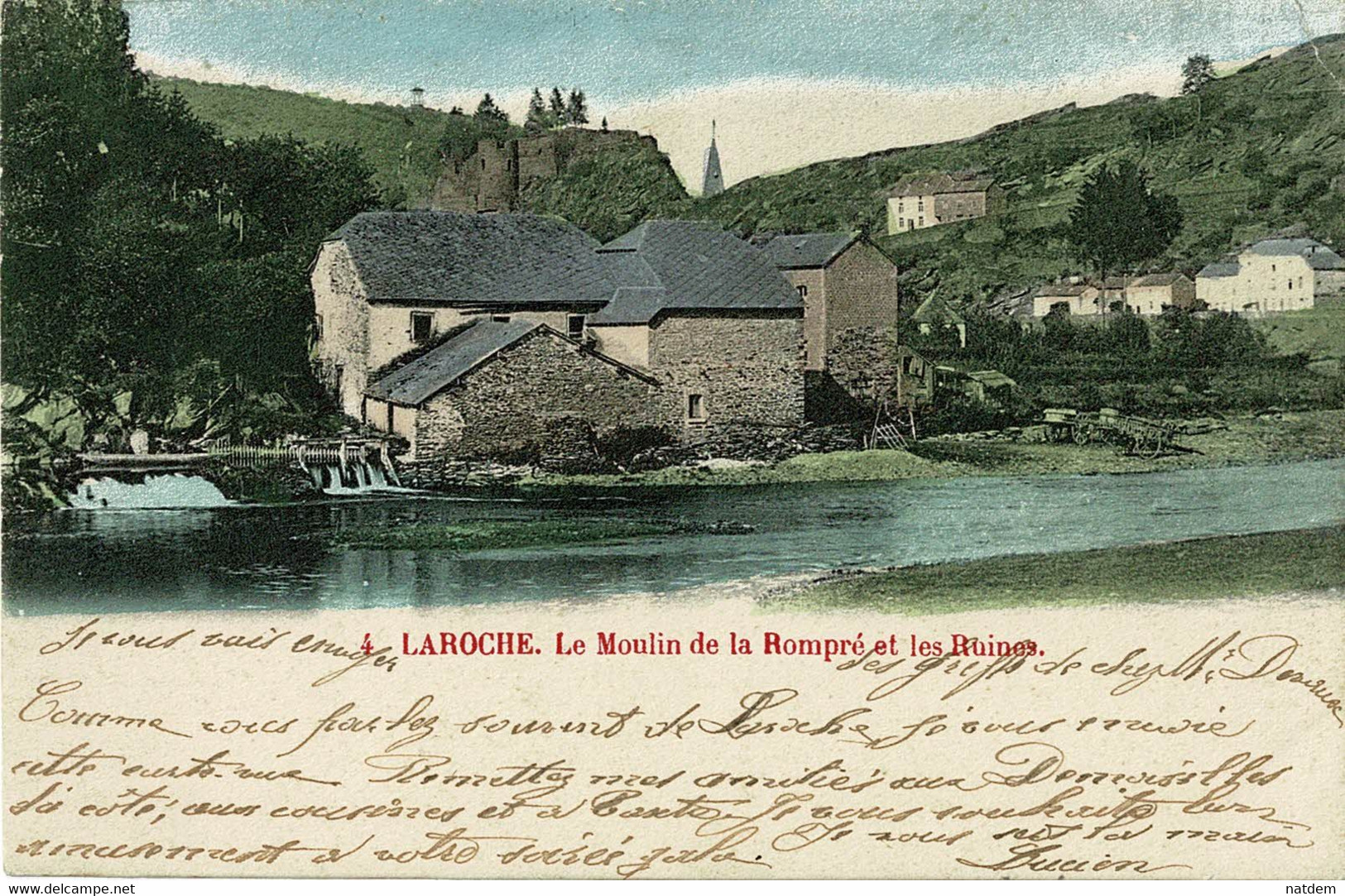 LA ROCHE, Le Moulin De La Rompré Et Les Ruines En Couleur, Bel état - La-Roche-en-Ardenne
