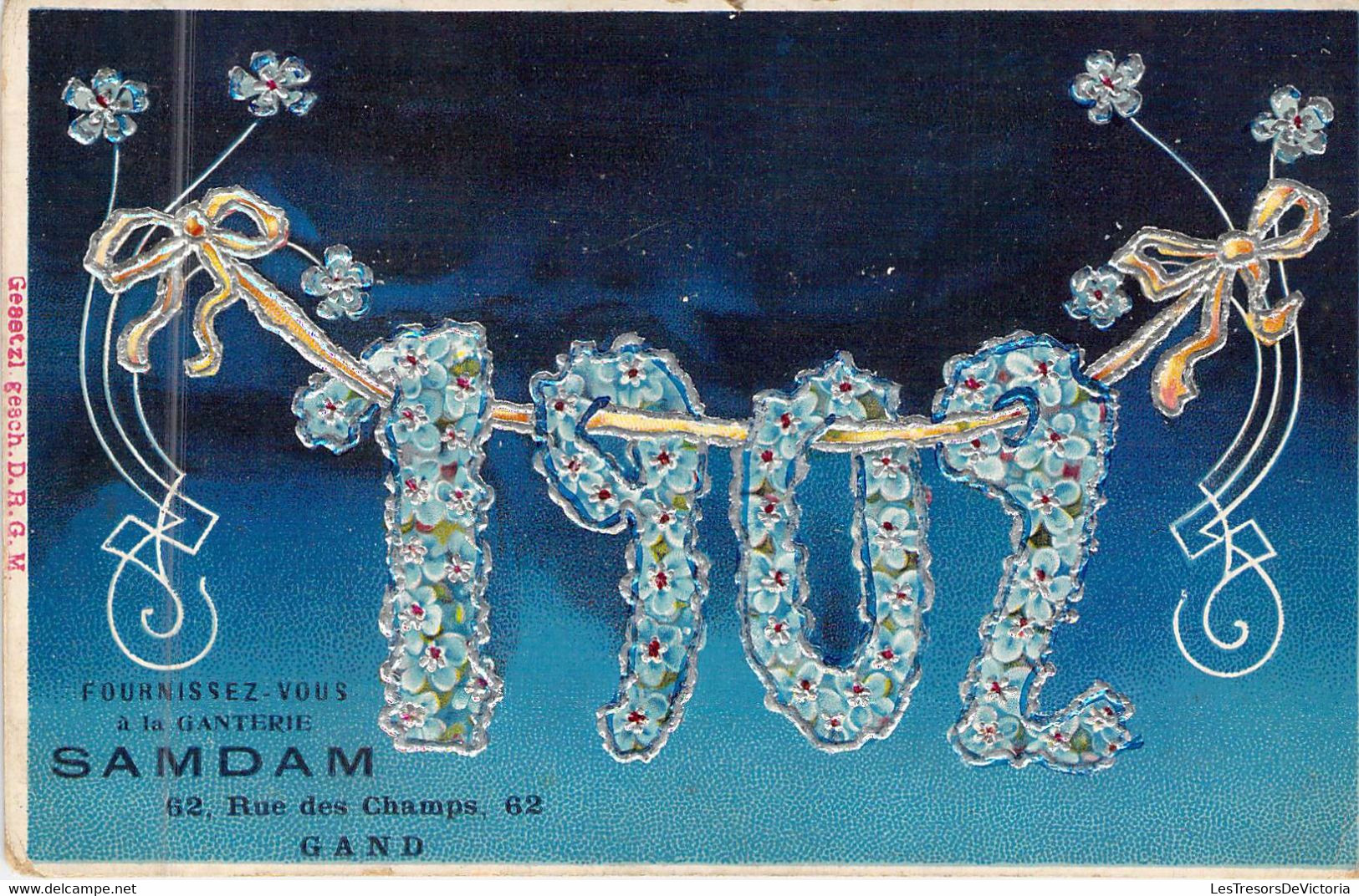 PUBLICITE - 1902 - Fournissez Vous à La Ganterie SAMDAM - Gand -  Carte Postale Ancienne - Advertising