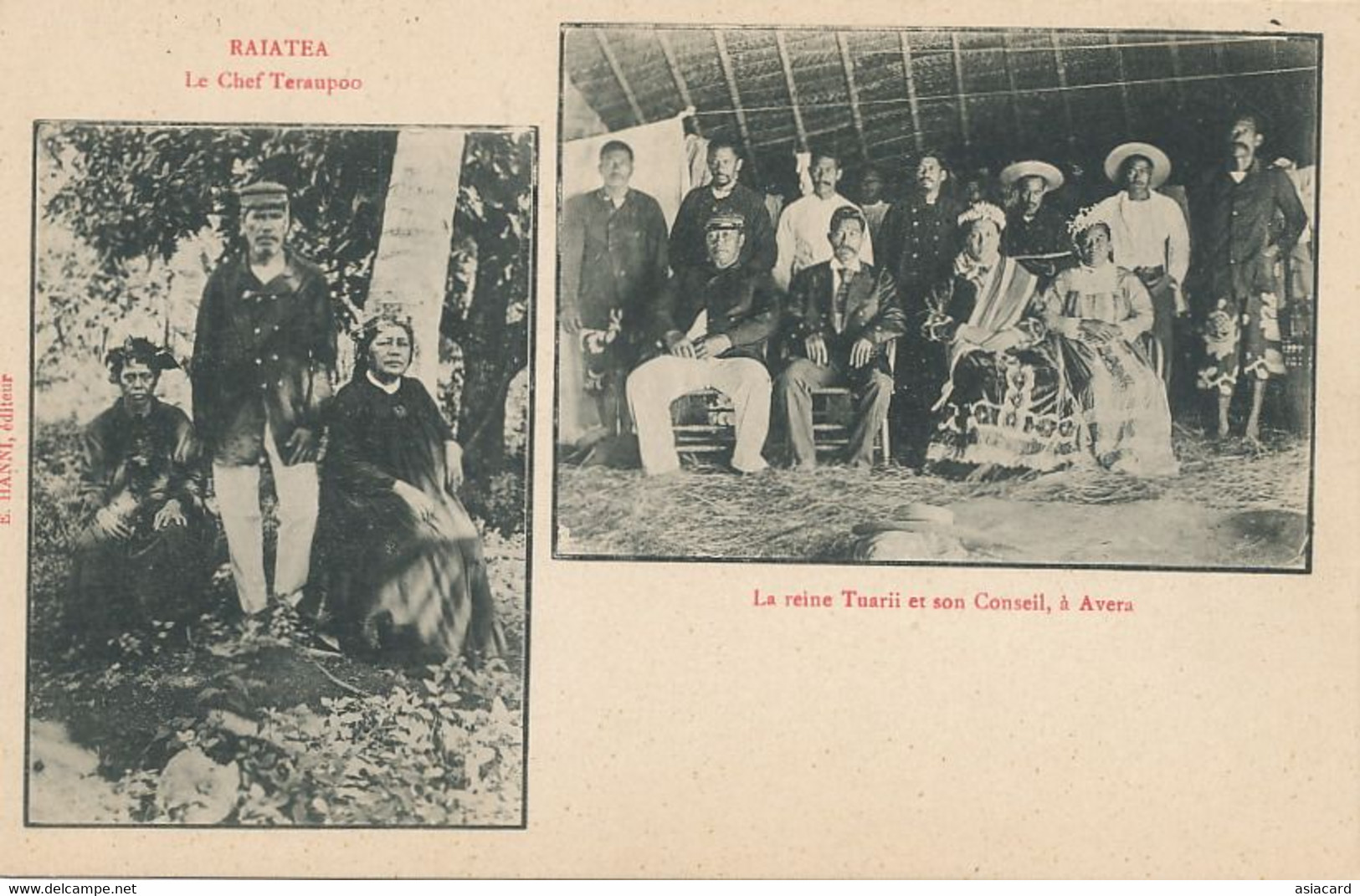 Raiatea Teraupoo Chief And Royal Family Queen Tuarii In Avera Pioneer Before 1903  Edit Hanni - Polinesia Francesa