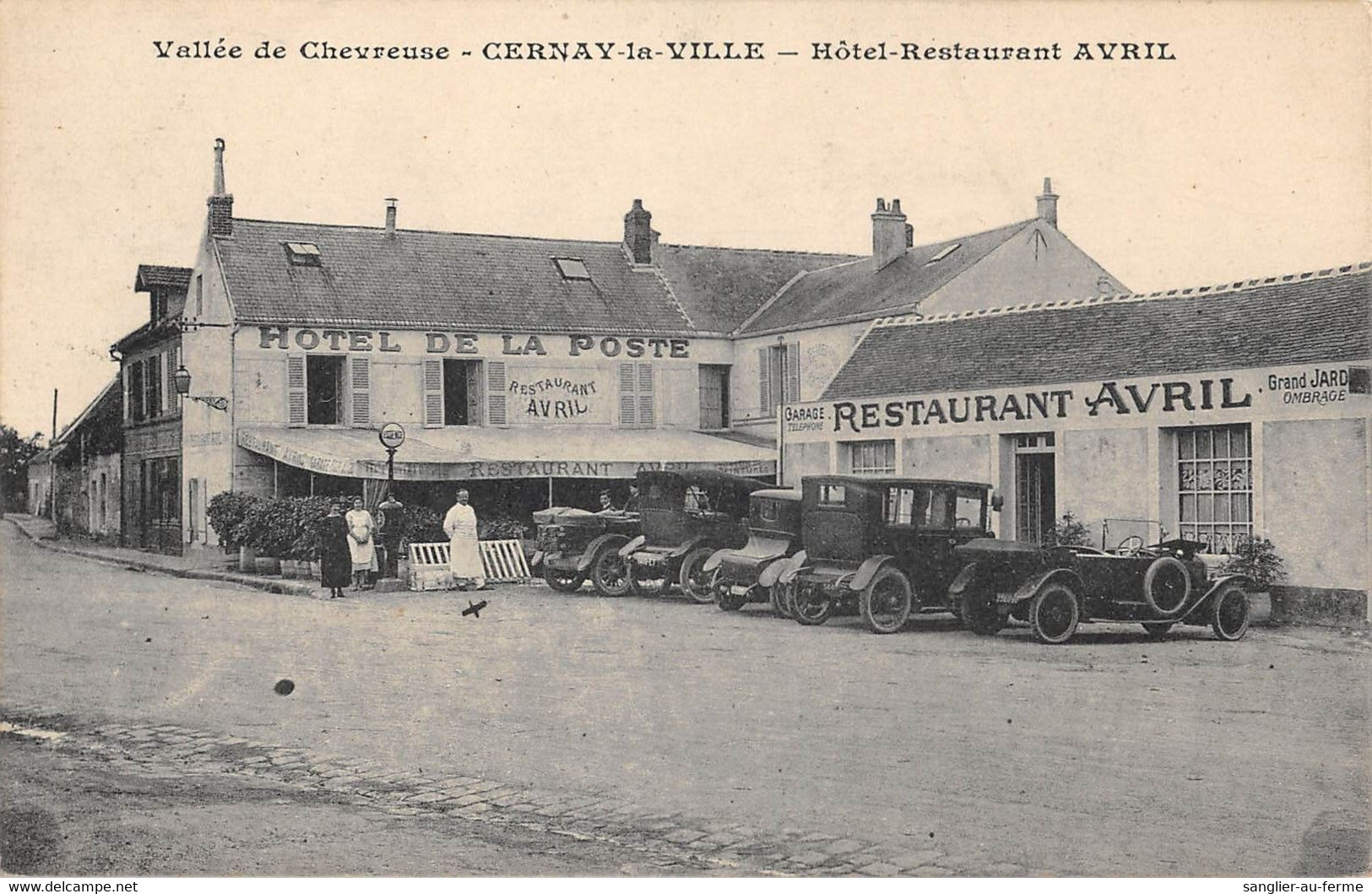 CPA 78 CERNAY LA VILLE / HOTEL / RESTAURANT AVRIL / HOTEL DE LA POSTE / VOITURE - Cernay-la-Ville