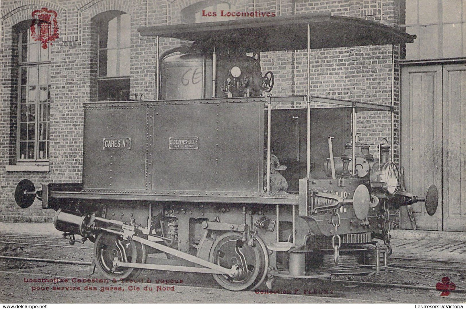 TRAINS - LOCOMOTIVE CABESTAN à Treuil à Vapeur Pour Service De Gare - Cie Du Nord - Carte Postale Ancienne - Treinen