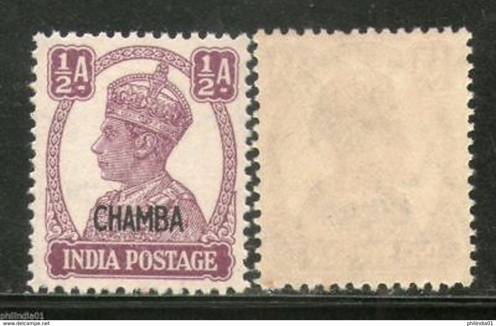 India CHAMBA State KG VI �An Postage Stamp SG 109 / Sc 90 1v MNH - Chamba