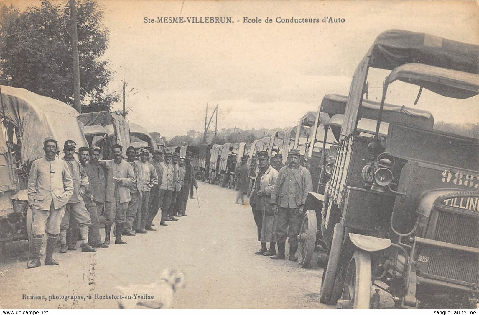 CPA 78 SAINTE MESME VILLEBRUN / ECOLE DE CONDUCTEURS D'AUTO / CAMION / MILITAIRE - Autres & Non Classés