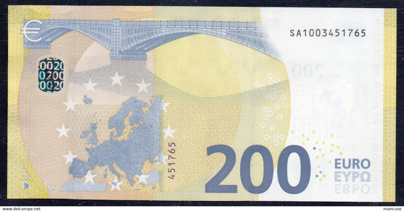 ITALIA € 200 SA S002 "00"  DRAGHI   UNC - 200 Euro