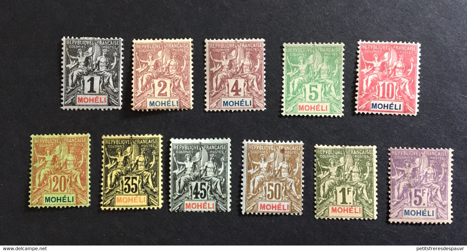 MOHELI - YT 1 à 6 9 11 12 14 16 (11 Valeurs) - Neufs Avec Charnière - MH * - Cote 412E - Unused Stamps