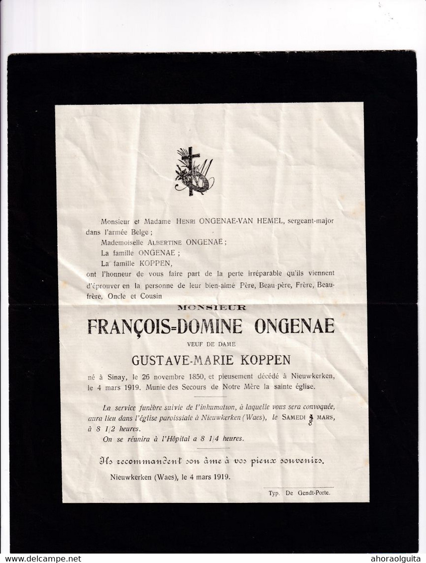 648/38 - Faire-Part Mortuaire En FRANCHISE Militaire - Cachet De FORTUNE à Etoiles ANTWERPEN 1919 Vers LONDRES UK - Fortune Cancels (1919)