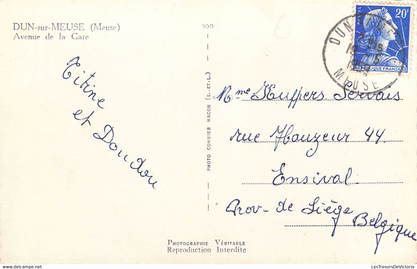 FRANCE - 55 - Dun-sur-Meuse - Avenue De La Gare - Carte Postale Ancienne - Dun Sur Meuse