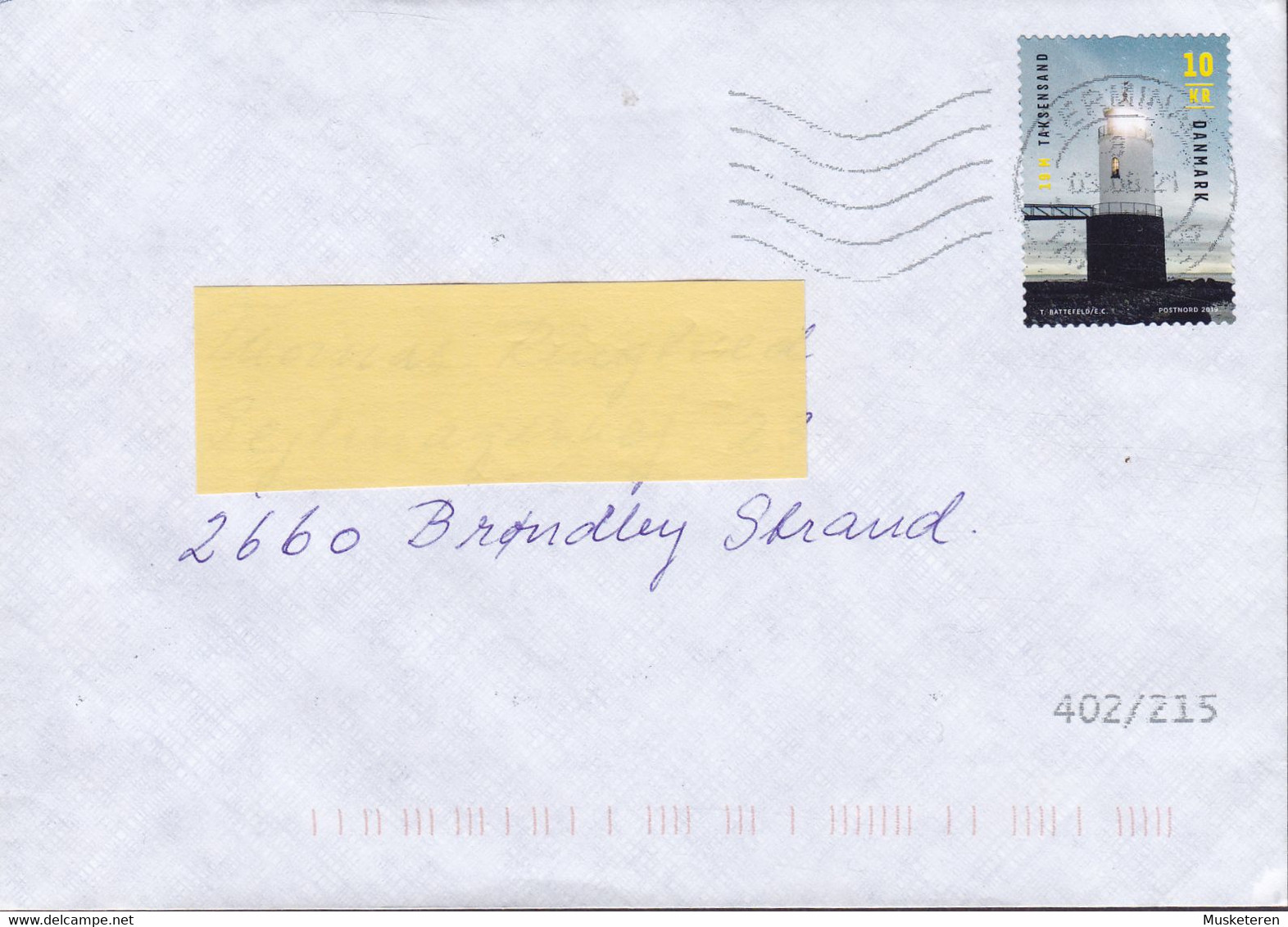 Denmark TERMINAL TAASTRUP 2021 Cover Brief Lettre BRØNDBY STRAND 10 Kr. Lighthouse Leuchtturm Pfare Taksensand - Storia Postale