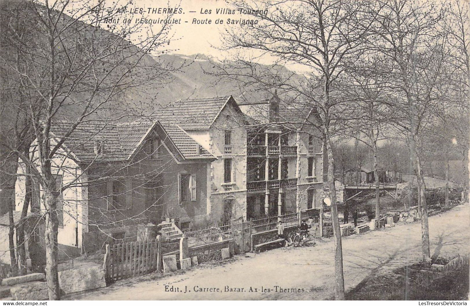 FRANCE - 09 - Ax-Les-Thermes - Les Villas Toureng - Pont De L'Esquiroulet - Route De Savignac - Carte Postale Ancienne - Ax Les Thermes