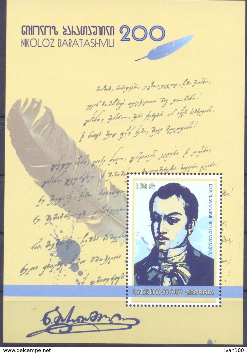 2018. Georgia, Poet Baratashvilli, S/s,   Mint/** - Georgia