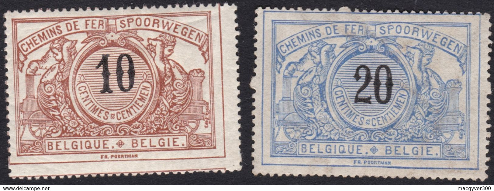 BELGIQUE, 1895, Chemins De Fer ( COB TR15,17 *) - Neufs