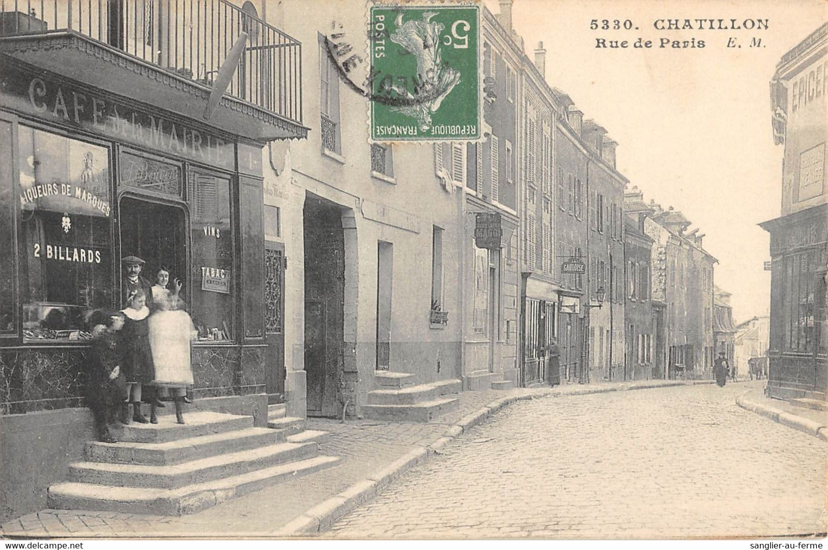 CPA 92 CHATILLON / RUE DE LA MAIRIE / CAFE DE LA MAIRIE - Châtillon