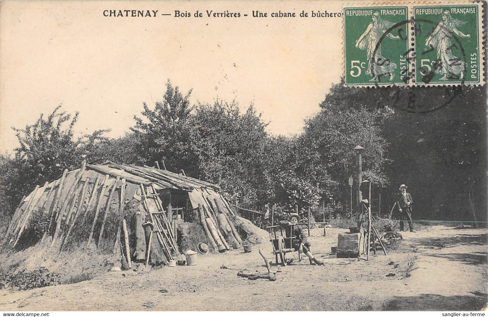 CPA 92 BOIS DE VERRIERES / UNE CABANE DE BUCHERONS / METIER - Other & Unclassified