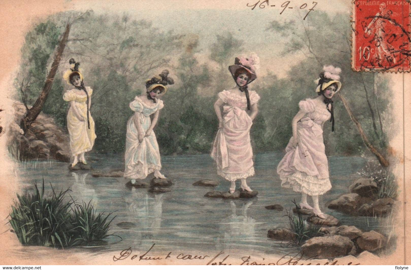 Viennoise - Cpa Illustrateur M M VIENNE N°257 - Femmes Traversant Une Rivière - Vienne