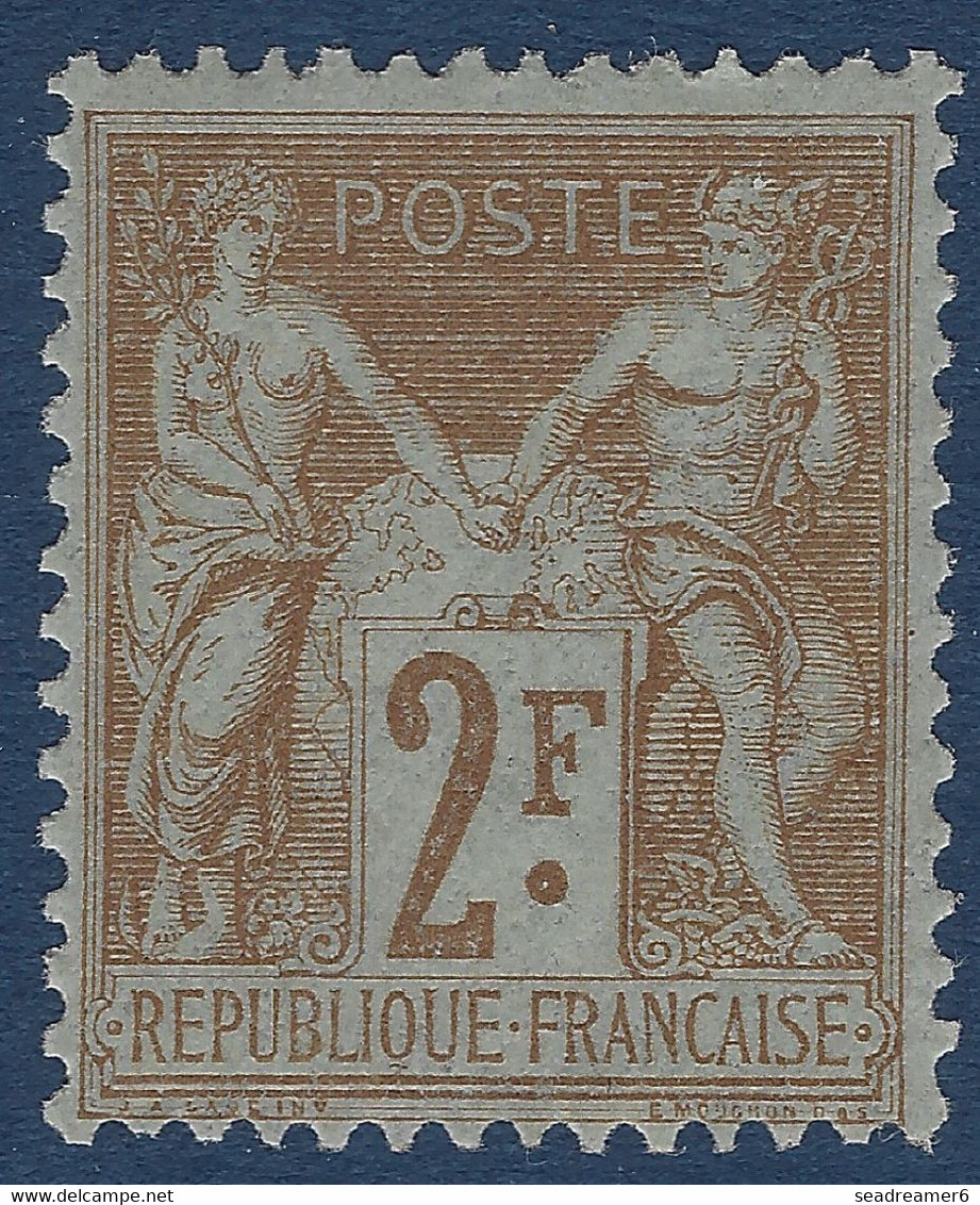 France Sage N/B N°105** 2FR Bistre Sur Azuré Fraicheur Postale TTB Signé CALVES - 1898-1900 Sage (Type III)