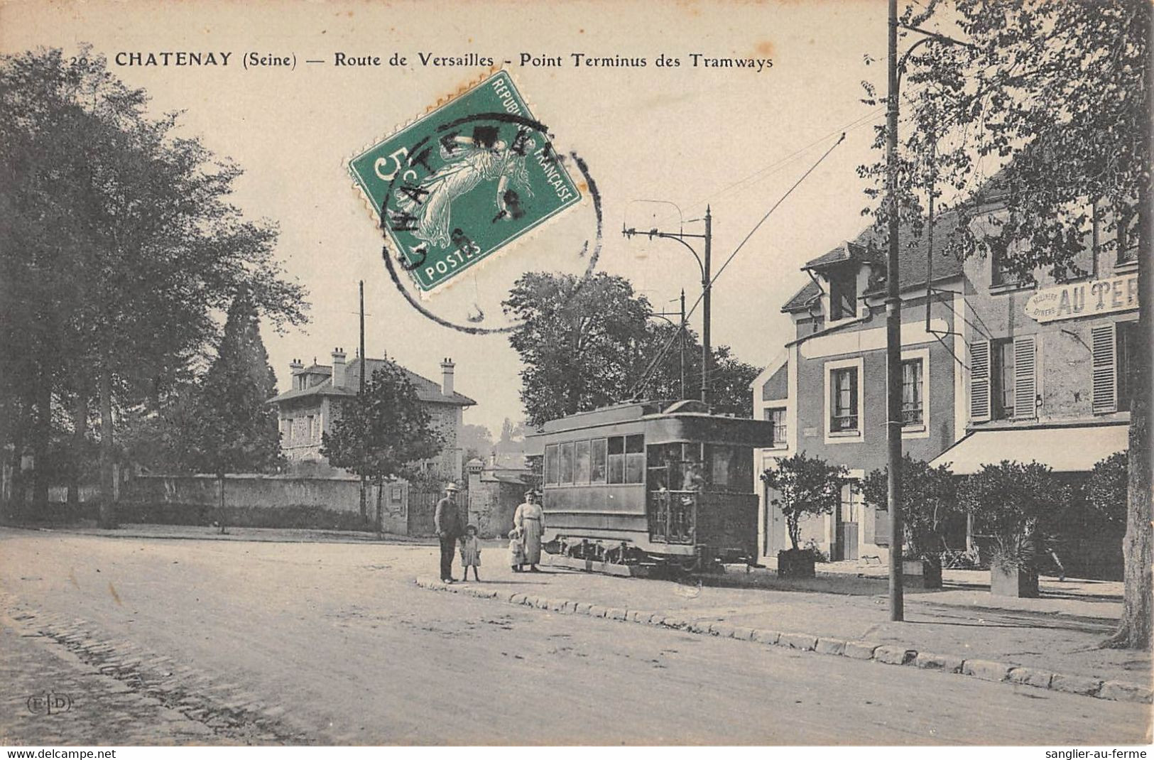 CPA 92 CHATENAY / ROUTE DE VERSAILLES / POINT TERMINUS DES TRAMWAYS - Chatenay Malabry