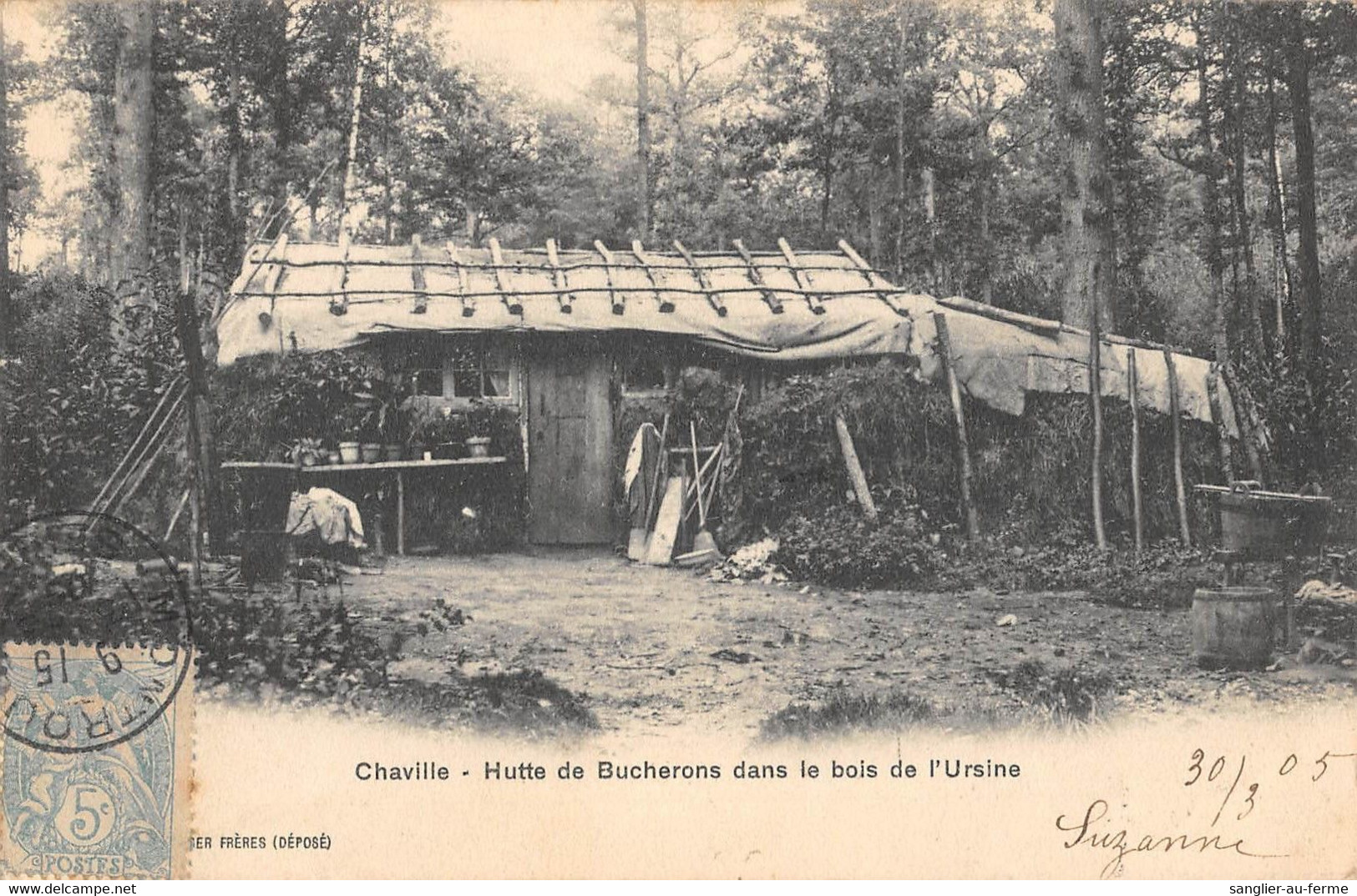 CPA 92 CHAVILLE / HUTTE DE BUCHERONS DANS LES BOIS DE L'URSINE / METIER - Chaville