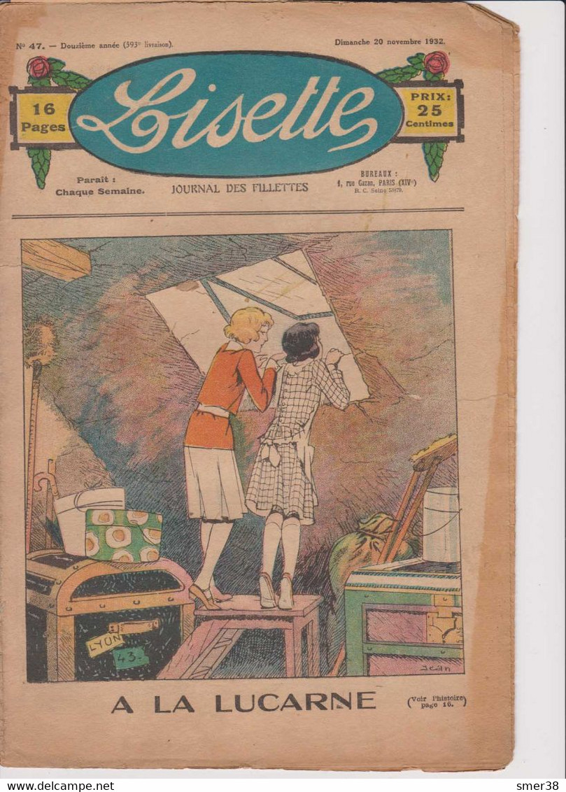 Lisette - 1932 - Douzieme édition - N° 47 -   20/11/1932 - Lisette